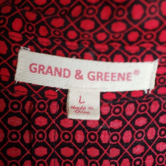 Grand & Greene Women's Red & Black Top Size L - Picture 5 of 14